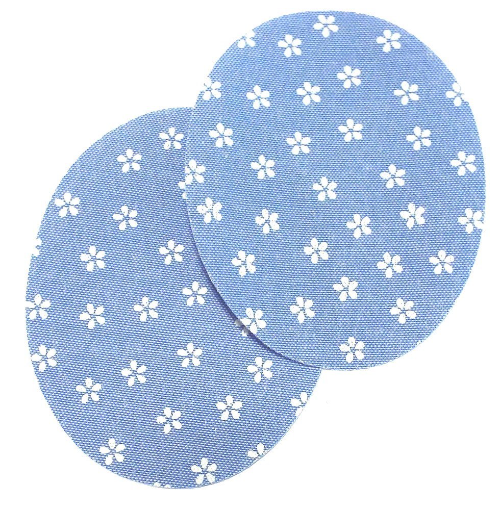 1 Paar Patches/Bügelflicken Jeans 85 x 65 mm (Blüten)